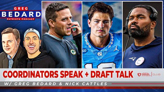 .@FDsportsbook Podcast & Video: Bedard Patriots Pod - Mayo, coordinators speak; Draft scenarios taken at BSJ Headquarters (Patriots)